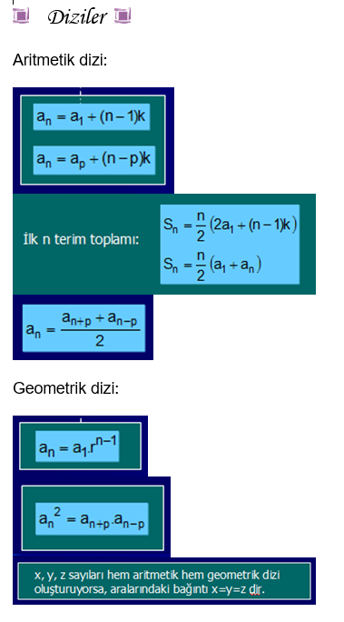 Diziler Formülü